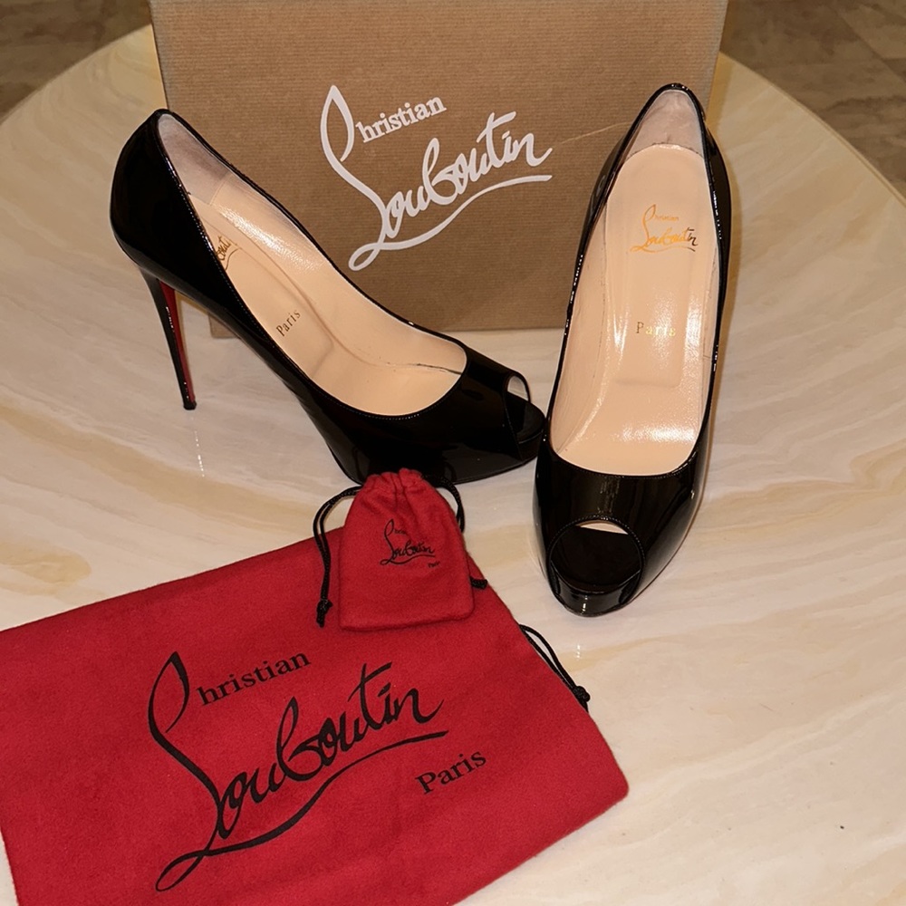 Christian Louboutin Black Peep Toe Heels
